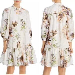 Kobi Halperin Floral Eyelet Drop Waist Shirt Dress XL